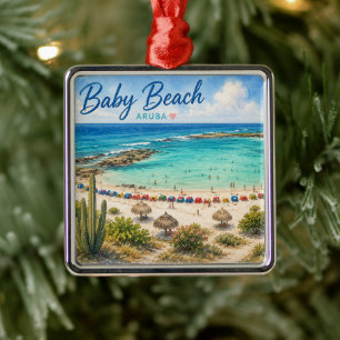 Baby Beach Aruba Karibik Reise Souvenir Ornament Aus Metall