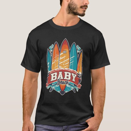 Baby Beach HI Rebel Surf Edgy Surfboard Design T-Shirt (Vorderseite)