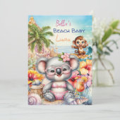 Baby Beach Party Einladung (Stehend Vorderseite)
