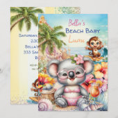 Baby Beach Party Einladung (Vorne/Hinten)