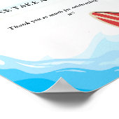 Baby Beach Surfbrett Babydusche Gefälligkeitszeich Poster (Ecke)