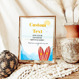 Baby Beach Surfen Boardbaby Dusche Gefälligkeitsze Poster