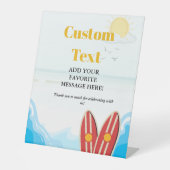 Baby Beach Surfen Boardbaby Dusche Gefälligkeitsze Sockelschild (Vorderseite)