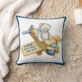 Baby Bear Airplane Watercolor Baby Boy Vintag Kissen (Decke)
