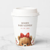Baby Bear And Rowan Berries Baby Shower Pappbecher (Rückseite)
