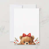 Baby Bear And Rowan Berries Baby Shower Save The Date (Rückseite)