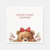 Baby Bear And Rowan Berries Baby Shower Serviette (Vorderseite)