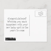 Baby Bear Ankündigungspostkarte (Rückseite)