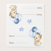 Baby Bear Baby Boy Babydusche Tischkarten (Außenseite Aufgefaltet)