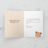 Baby Bear Baby Dusche Grusskarte Karte (Innenseite)