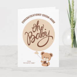 Baby Bear Baby Dusche Grusskarte Karte
