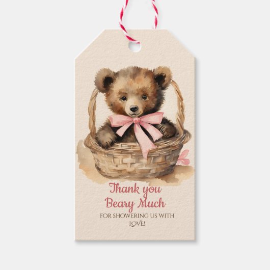 Baby Bear Baby Dusche Vielen Dank Beary Much Geschenkanhänger (Vorderseite)