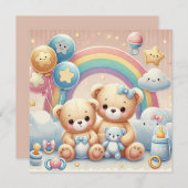 Baby Bear Baby Shower Einladung (Vorne/Hinten)