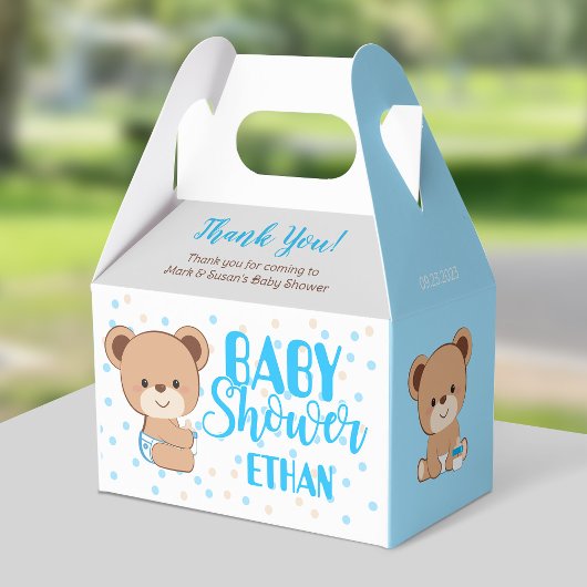 Baby Bear Baby Shower Gable Box - Boy Geschenkschachtel