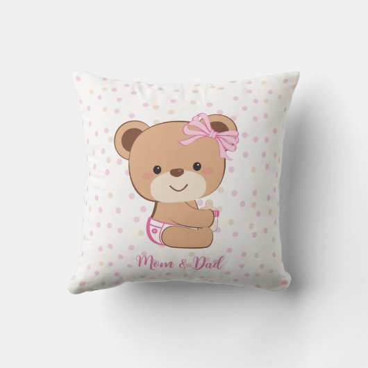 Baby Bear Baby Wirlkissen für Mädchen Kissen (Rückseite)