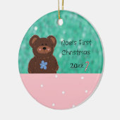 Baby Bear Baby's First Christmas Keramik Ornament (Links)