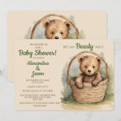 Baby Bear Bear Bearly Wait Baby Dusche Einladung (Vorne/Hinten)
