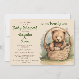 Baby Bear Bear Bearly Wait Baby Dusche Einladung