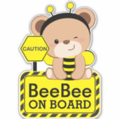 Baby Bear Bear Costume Baby an Bord Auto Aufkleber (Vorderseite)