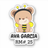 Baby Bear Bear Costume School Flasche Sticker (Vorderseite)