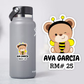Baby Bear Bear Costume School Flasche Sticker