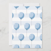 Baby Bear Birthday Einladung mit Blue Balloons (Rückseite)