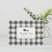 Baby Bear Black and White Kariert Danke (Stehend Vorderseite)