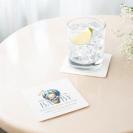 Baby Bear Blue Balloon Ride Rechteckiger Pappuntersetzer