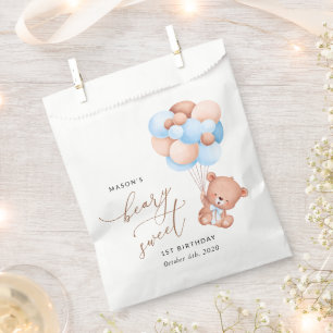 Baby Bear, Blue Balloons, erster Geburtstag Geschenktütchen