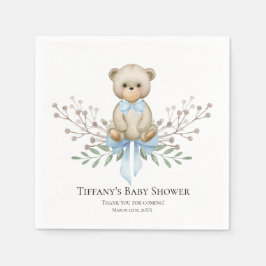 Baby Bear Blue Boy Wreath | Babydusche Napkins Serviette