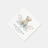 Baby Bear Blue Boy Wreath | Babydusche Napkins Serviette (Ecke)