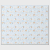 Baby Bear Blue Newborn Baby Boy Name Geschenkpapier (Flach)