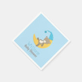 Baby Bear Blue Schlafen auf dem Mond II Serviette (Ecke)
