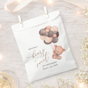 Baby Bear, Brauner Balloons, erster Geburtstag Geschenktütchen