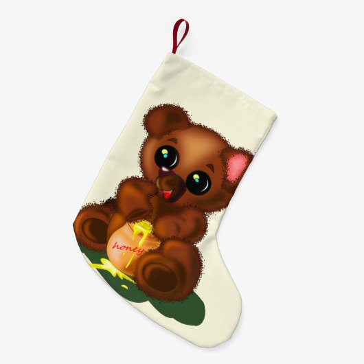 Baby Bear Christmas Strumpf - I Liebe Honey Kleiner Weihnachtsstrumpf (Vorderansicht (hängend))