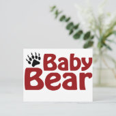 Baby Bear Claw Postkarte (Stehend Vorderseite)