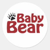 Baby Bear Claw Runder Aufkleber (Vorderseite)
