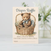 Baby Bear Cub Boy Babydusche Windelwanne Begleitkarte (Stehend Vorderseite)