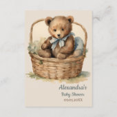 Baby Bear Cub Boy Babydusche Windelwanne Begleitkarte (Rückseite)