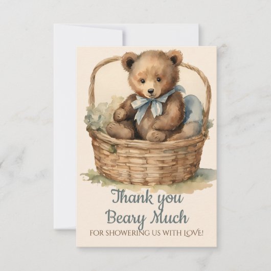 Baby Bear Cub Boys Babydusche Danke (Vorderseite)