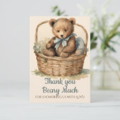 Baby Bear Cub Boys Babydusche Danke (Stehend Vorderseite)
