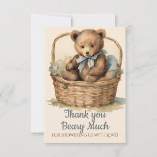 Baby Bear Cub Boys Babydusche Danke