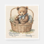 Baby Bear Cub Boys Bearly Wait Baby Dusche Serviette (Vorderseite)