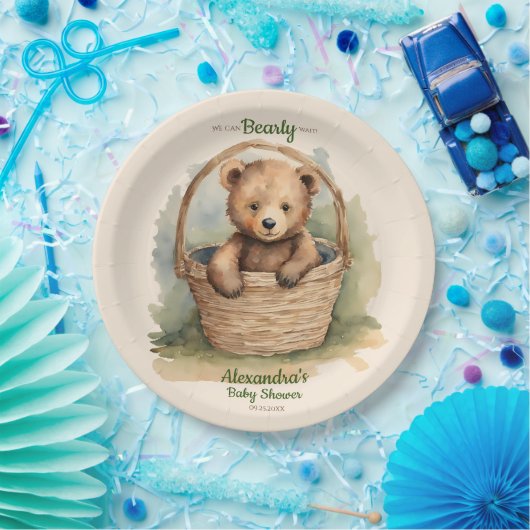 Baby Bear Cub Gender Neutral Baby Dusche Pappteller (Party)