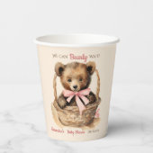 Baby Bear Cub Girl Babydusche Pappbecher (Rückseite)