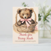 Baby Bear Cub Girls Babydusche Danke (Stehend Vorderseite)