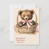 Baby Bear Cub Girls Babydusche Danke (Rückseite)