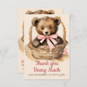 Baby Bear Cub Girls Babydusche Danke (Vorne/Hinten)