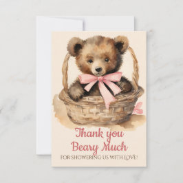 Baby Bear Cub Girls Babydusche Danke
