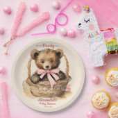 Baby Bear Cub Girls Babydusche Pappteller (Party)